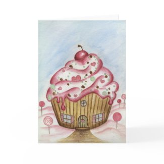 Cupcake House Christmas Card card
