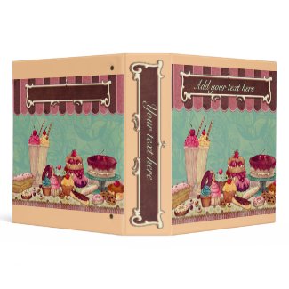 Cupcake & Ice Cream Binder Notebook binder