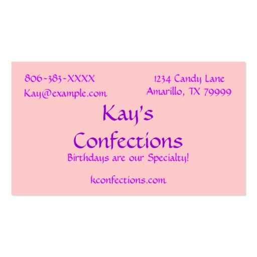 Cupcake Ice cream Business Card (back side)