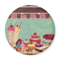 Cupcake & Ice Cream Patisserie Magnets