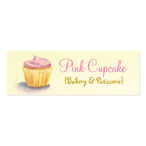 Cupcake Illustration Skinny Business Cards (front side)