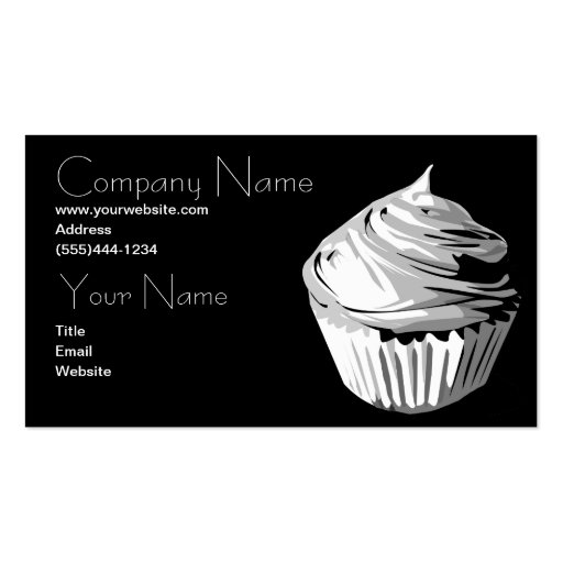 Cupcake in grays business card template