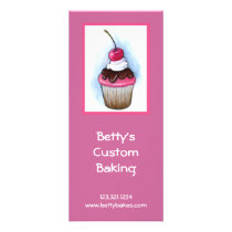 Cupcake in Pastel: Custom Baking Customized Rack Card