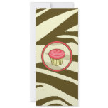 Cupcake Invitation - Brown Zebra Print Skinny