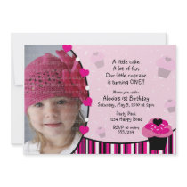 Cupcake Invitation or Thank You Card