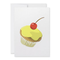 Cupcake invitiation yellow personalized invitations