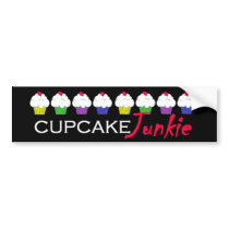 "Cupcake Junkie" Bumper Sticker bumper stickers by trishhicks "Cupcake Junkie" Bumper Sticker bumper stickers
