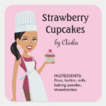 Cupcake Labels with Character Design #1 Stickers