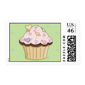 cupcake love postage stamp