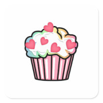 Cupcake Love Sticker