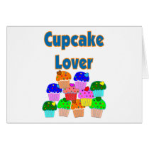 "Cupcake Lover"---Mound of Bright colored cupcakes cards