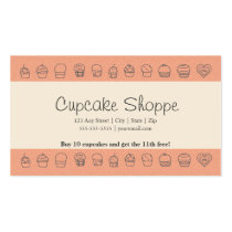 Cupcake Loyalty Business Card Punch Card