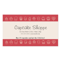 Cupcake Loyalty Business Card Punch Card
