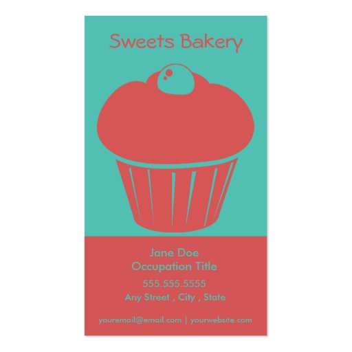 Cupcake Loyalty Business Card Punch Card (back side)