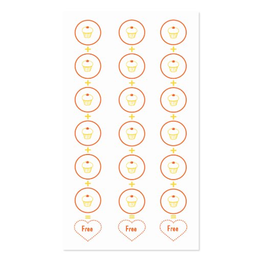Cupcake Loyalty Business Card Punch Card (front side)