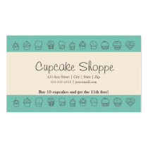 Cupcake Loyalty Business Card Punch Card