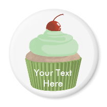 Cupcake-Mint and Green Fridge Magnet