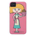 Cupcake Mom with pink background iPhone 4 Cover