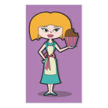 Cupcake Mom with purple background Business Card Template