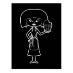 Cupcake mom with white outline postcard