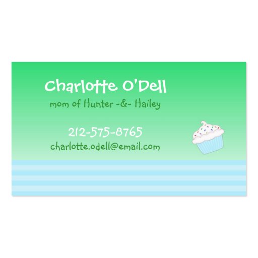 cupcake mommy card business card template (front side)