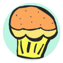 cupcake orange sticker stickers
