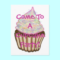 Cupcake Party Postcard Invitation postcards