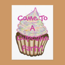Cupcake Party Postcard Invitation by Perlyyyy Cupcake Party Postcard Invitation