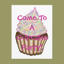 Cupcake Party Postcard Invitation