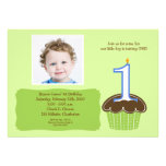 Cupcake PHOTO Birthday Invitation Babies 1st