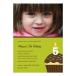 Cupcake Photo Birthday Invitation - Lime invitations