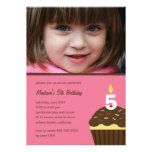 Cupcake Photo Birthday Invitation - Pink invitations