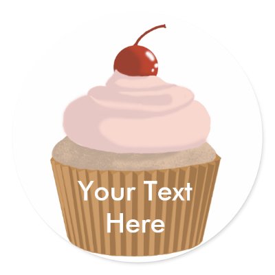 Cupcake-Pink and Brown Round Stickers by AryadnaDesign