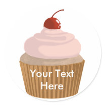 Cupcake-Pink and Brown stickers