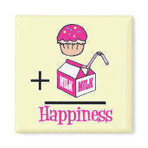 Cupcake Plus Milk Happiness magnets