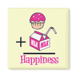 Cupcake Plus Milk Happiness magnets