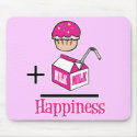 Cupcake Plus Milk Happiness mousepads by cupcakewear Cupcake Plus Milk Happiness mousepads