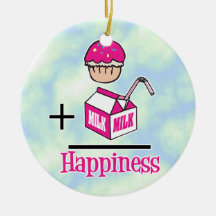 Cupcake Plus Milk Happiness Ornaments