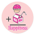 Cupcake Plus Milk Happiness stickers by cupcakewear Cupcake Plus Milk Happiness stickers