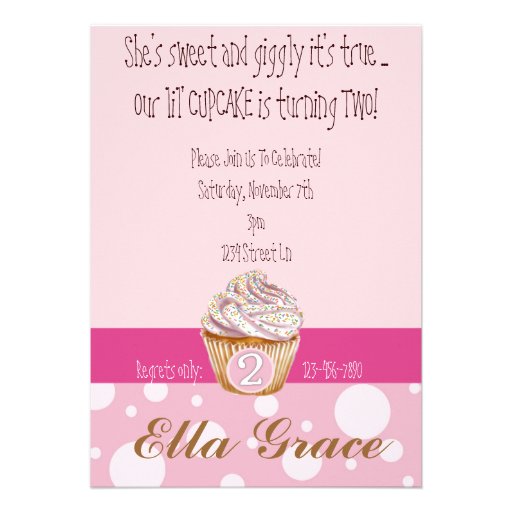 Cupcake & Polka Dots - 2nd Invitations