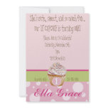 Cupcake & Polka Dots - Green Custom Invitations