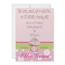 Cupcake & Polka Dots - Green Custom Invitations