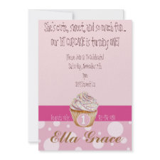 Cupcake & Polka Dots invitation