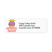 Cupcake Queen Return Address Label