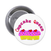 "Cupcake Queen"  T-Shirts and Gifts Pinback Buttons