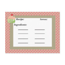 Cupcake Recipe Card postcards