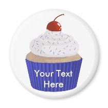 Cupcake-Red White and Blue Fridge Magnet