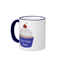 Cupcake-Red White and Blue Coffee Mugs