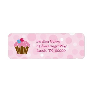 Cupcake Return Address Label label