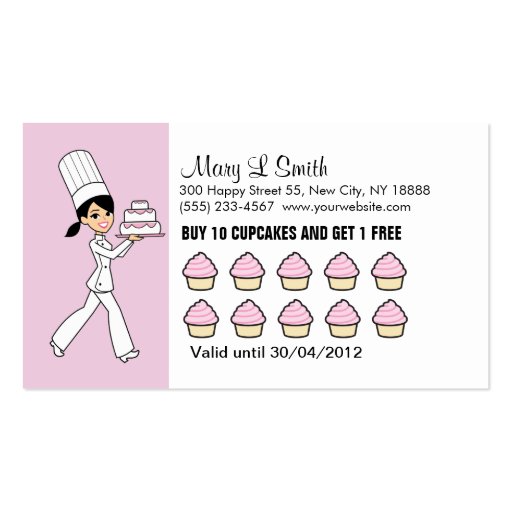 Cupcake reward card 2 business cards (front side)
